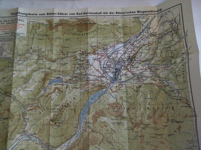 Lith. Anst. Dr. Khler & Co. Mnchen (Hrsg.) - Umgebungskarte zum Bhler-Fhrer von Bad Reichenhall mit der Bhler'schen Wegmarkierung