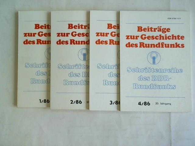 Beitrge zur Geschichte des Rundfunks - Schriftenreihe des DDR-Rundfunks 20. Jahrgang Heft 1 bis 4