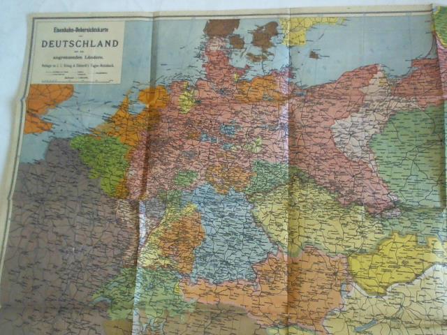 (Deutschland) - Eisenbahn-Uebersichtskarte von Deutschland und den angrenzenden Lndern. Beilage zu J. C. Knig & Ebhardt's Tages-Notizbuch