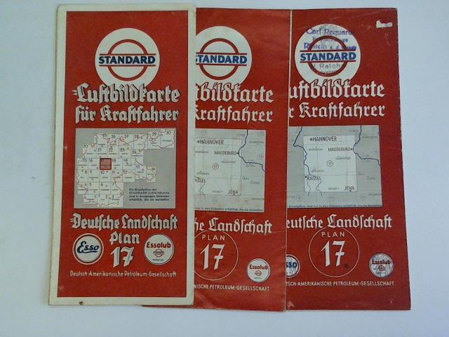 Deutsch-Amerikanische Petroleum-Gesellschaft (Hrsg.) - Standard Luftbildkarte fr Kraftfahrer Plan 17. 3 verschiedene Auflagen