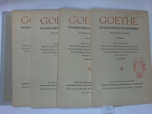 Wahl, Hans (Hrsg.) - Goethe. Vierteljahresschrift der Goethe-Gesellschaft in 4 Heften