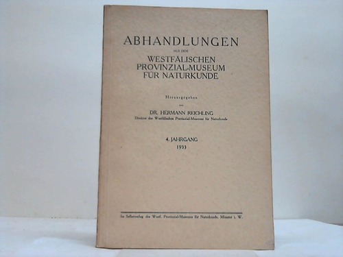 Reichling, Hermann (Hrsg.) - Abhandlungen aus dem Westflischen Provinzial-Museum fr Naturkunde