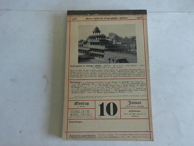Kalender - Meyers historisch geographischer Kalender 1916