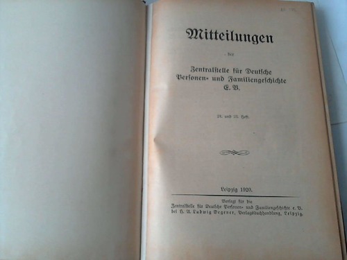 Gebhardt, Peter von /Achelis, Thomas Otto - Verzeichnis der Leichenpredigten und personengeschichtlicher Gelegenheitsschriften des 16. u. 17. Jahrhunderts