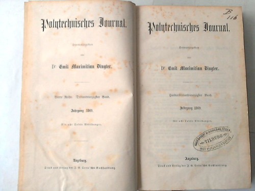 Polytechnisches Journal. 193. Band - Herausgegeben von Dr. Emil Maximilian Dingler