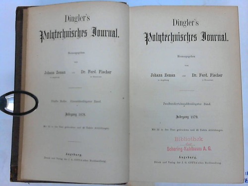 Dinglers Polytechnisches  Journal. 231. Band - Herausgegeben von Johann Zeman u. Dr. Fred. Fischer