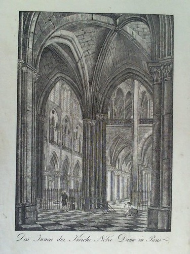 Paris - Das Innere der Kirche Notre Dame in Paris - Kupferstich