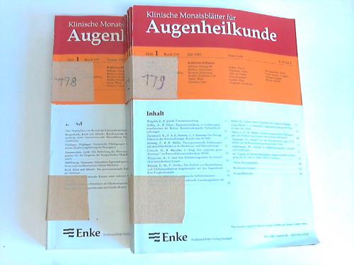 Klinische Monatsbltter fr Augenheilkunde - Jahrgang 1981. Band 178 und 179. Jeweils Heft 1 bis 6. Zusammen 12 Hefte