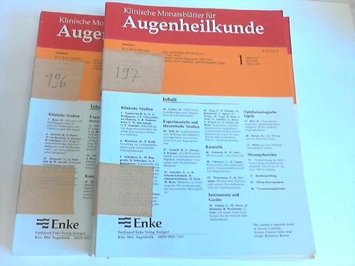 Klinische Monatsbltter fr Augenheilkunde - Jahrgang 1990. Band 196 und 197. Jeweils Heft 1 bis 6. Zusammen 12 Hefte