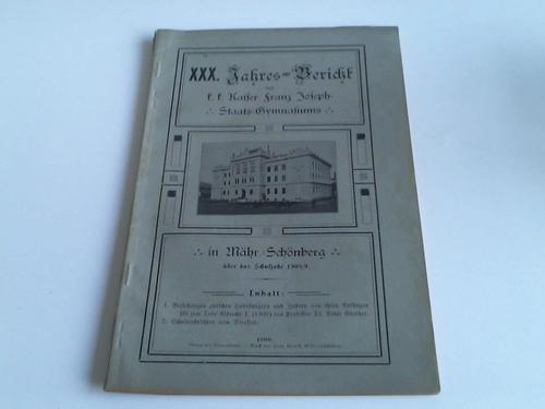 (Mhr Schnberg, k. k. Kaiser Franz Joseph Staats Gymnasium - XXX. Jahresbericht ber das Schuljahr 1908/9