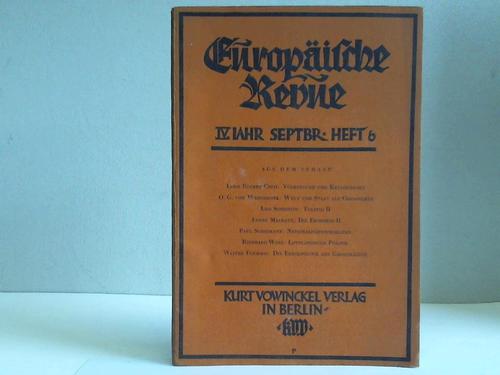 Europische Revue - IV. Jahrgang 1928, September, Heft 6