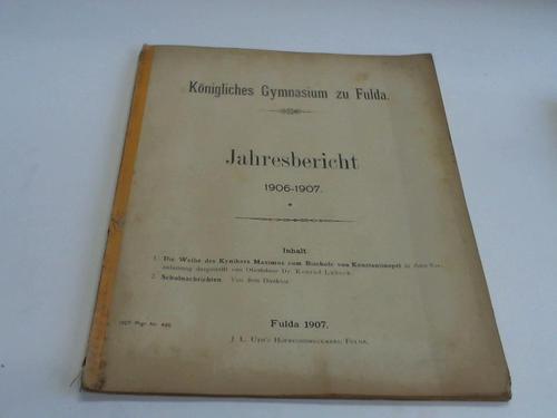 (Knigliches Gymnasium zu Fulda) - Jahresbericht 1906-1907