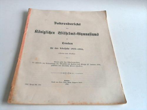 (Knigliches Wilhelm Gymnasium zu Emden) - Jahresbericht fr das Schuljahr 1905/06