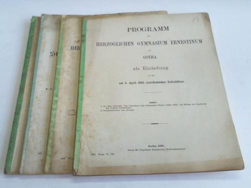 (Herzogliches Gymnasium Ernestinum zu Gotha) - 1 Jahresbericht und 3 Programme des Herzoglichen Gymnasiums Ernestinum zu Gotha. 4 Hefte