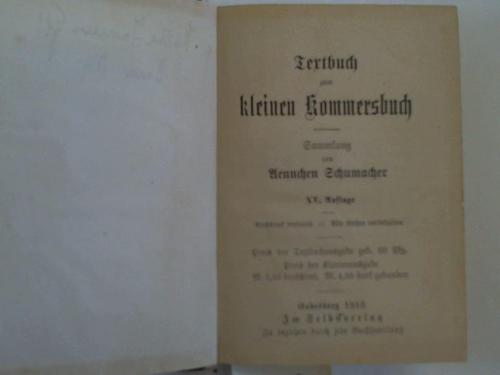 Schumacher, Aennchen - Textbuch zum kleinen Kommersbuch