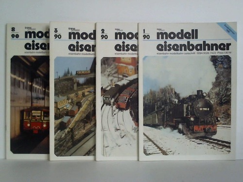 Modelleisenbahner - Eisenbahn-Modellbahn-Zeitschrift - 39. Jahrgang 1990, Heft 1, 2, 3 und 8. Zusammen 4 Hefte