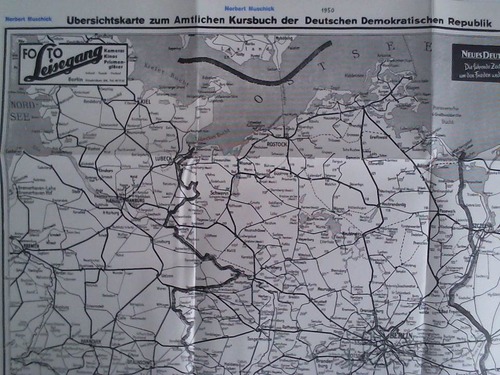 (Eisenbahn) - bersichtskarte zum Amtlichen Kursbuch der Deutschen Demokratischen Republik