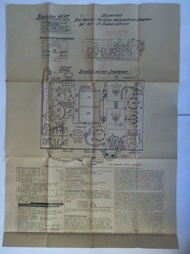 Lange-Radio, Hannover (Hrsg.) - Bauplan No. 87: Superhet Drei-Rhren-Vierkreis-Wechselstrom-Empfnger mit LH Superstzen
