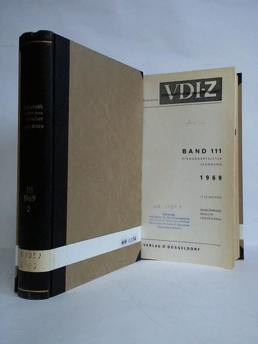 VDI-Z - Verein Deutscher Ingenieure - Zeitschrift fr die gesamte Technik. Band 111 / 1969 in 2 Bnden