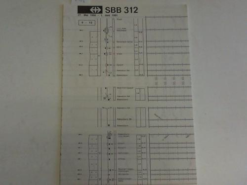 Schweizerische Bundesbahnen (SBB) - Bildfahrplan Nr. 312 vom 27. Mai 1990 - 1. Juni 1991