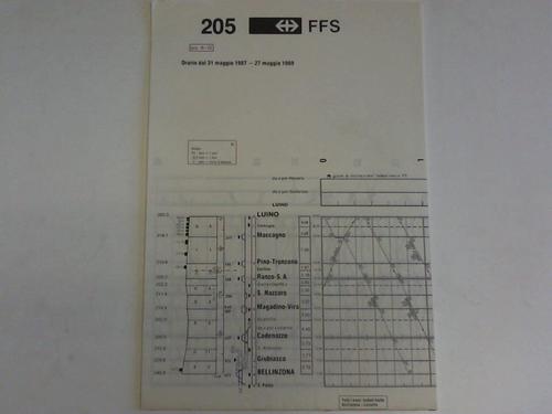 Schweizerische Bundesbahnen - Bildfahrplan Nr. 205 vom 31. Mai 1987-27. Mai 1989