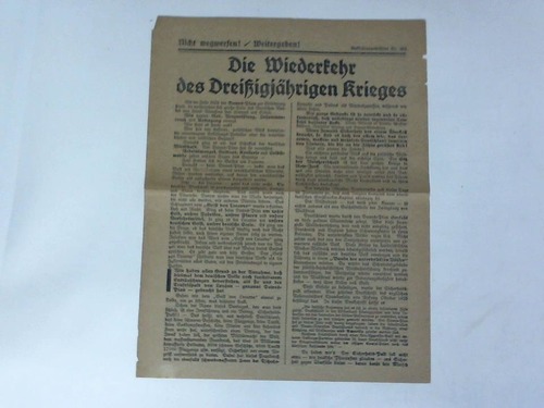 Flugblatt - Die Wiederkehr des Dreiigjhrigen Krieges