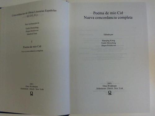 Knig, Hansjrg / Mensching, Guido / Rolshoven, Jrgen (Hrsg.) - Poema de mio Cid. Nueva concordancia completa