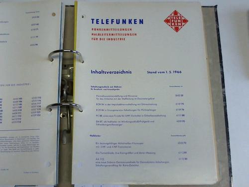 Telefunken AG- Rhrenmitteilungen/Halbleitermitteilungen fr die Indsutrie - Inhaltsverzeichnis Stand vom 1.5.1966