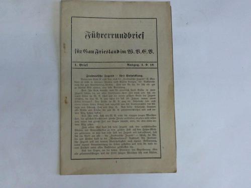 (Wandervogel) Wrdemann, Willi - Fhrerrundbrief fr Gau Friesland im W.V.E.B. 1. Brief, ausgeg. 1.9.18