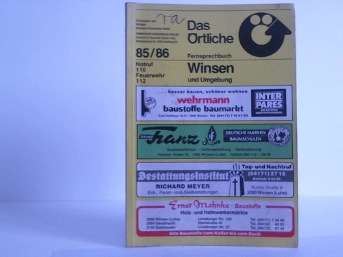 Winsen (Luhe) - Deutsche Postreklame GmbH (Hrsg.) - Das rtliche Fernsprechbuch Winsen und Umgebung 85/86
