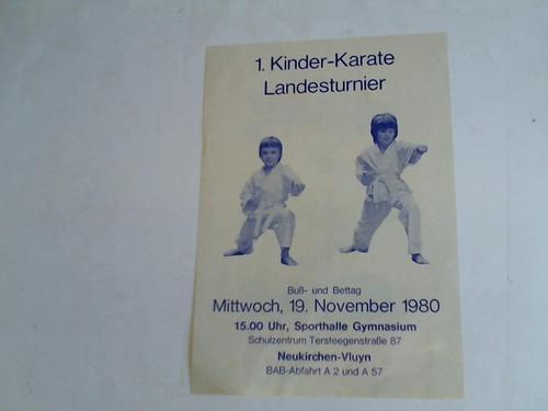 (Shotokan Karate-Plakat) - 1. Kinder-Karate Landesturnier. Mittwoch, 19. November1980