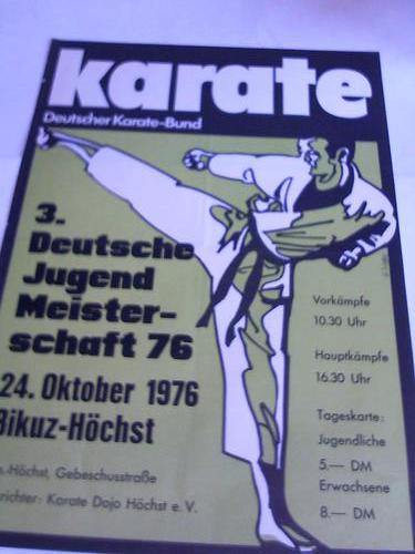 (Shotokan Karate-Plakat) - Karate. 3. Deutsche Jugend Meistershaft 76. 24. Oktober 1976 Bikz-Hchst. Plakat im Offsetdruck