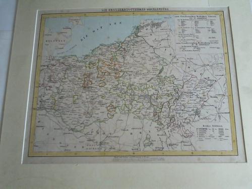 Mecklenburg - Die Grossherzogthmer Mecklenburg. Teilcolorierte Lithographie mit 2 Legenden