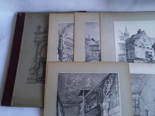 (Hamburg - Galeriewerk) - Bilder aus dem alten Hamburg. 12 Zeichnungen in Lichtdruck auf 12 Karton-Tafeln gezogen. Monogrammiert mit M. Z.