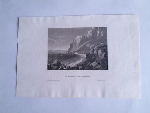 Gibraltar - Die Meerenge von Gibraltar. Stahlstich um 1850 nach C. Reiss