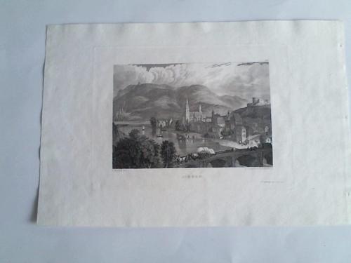 Bingen - Stahlstich um 1850 von Grnewald nach G. Stanfield