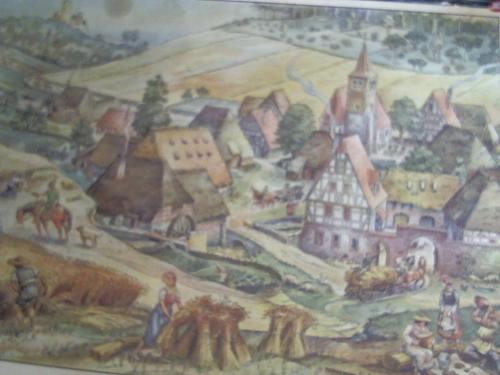 Schulwandtafel/Rollkarte - Mittelalterliches Bauernleben