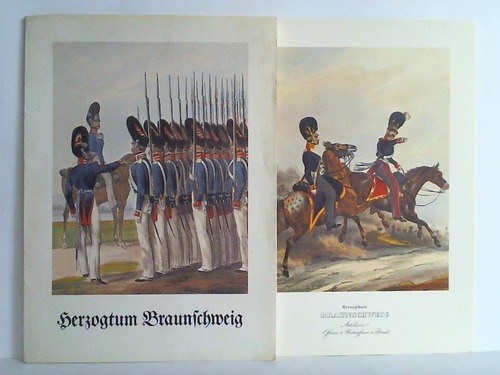 Ambros Eckert, Heinrich / Monten, Heinrich Maria Dietrich - Herzogtum Braunschweig, nach altkolorierten Lithographien um 1840 aus der Sammlung Smtliche Truppen von Europa