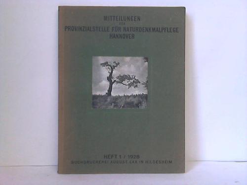 Hannover - Txen, Reinhold (Hrsg.) - Mitteilungen der Provinzialstelle fr Naturdenkmalpflege Hannover, Heft 1