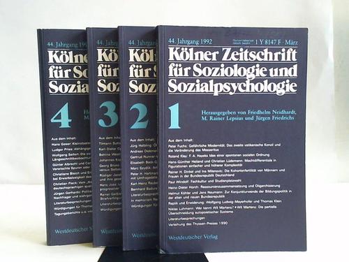 Neidhardt, Friedhelm / Lepsius, M. Rainer / Friedrichs, Jrgen (Hrsg.) - Klner Zeitschrift fr Soziologie und Sozialpsychologie. 4 Hefte komplett