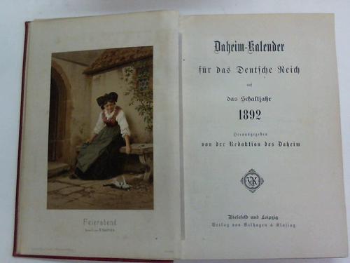 Redaktion des Daheim (Hrsg.) - Daheim-Kalender fr das Deutsche Reich auf das Schaltjahr 1892