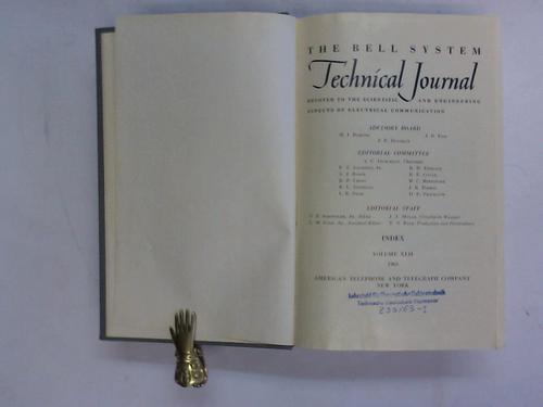 The Bell System. Technical Journal - Volume XLII. Year 1963 Part I