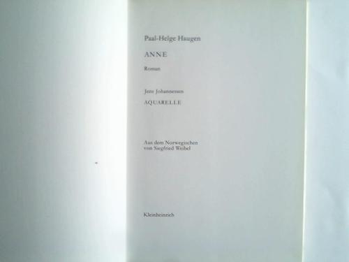 Haugen, Paal-Helge - Anne. Roman