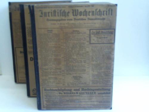 Deutscher Anwaltverein (Hrsg.) - Juristische Wochenschrift. Neunundfnfzigster Jahrgang. 3 Bnde