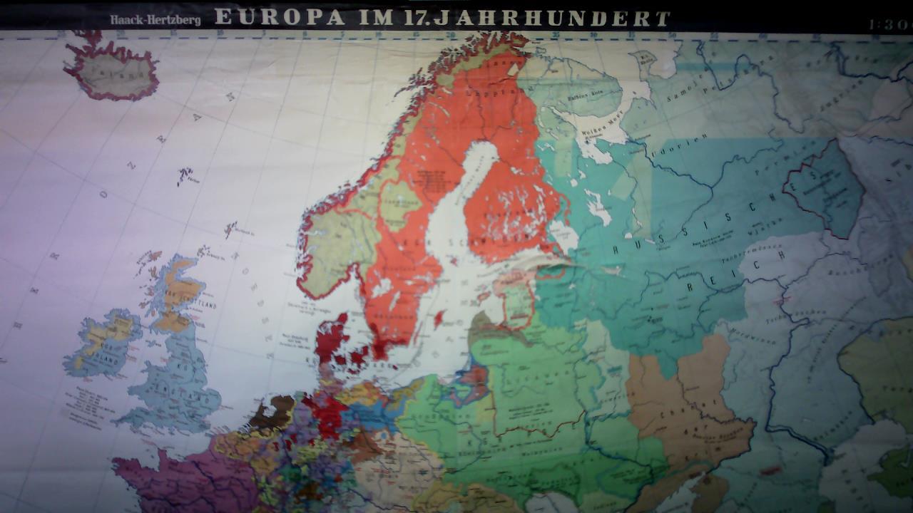 (Lernmitteltafel) - Haack/Hertzberg - Europa im 17. Jahrhundert, Mastab 1:3.000.000