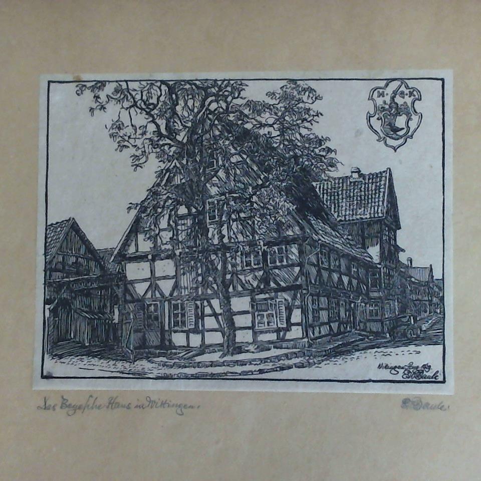 Baule, Emil-Werner (1870 - 1953) - Das Beyesche Haus in Wittingen (Haus Kreyenberg) - Original Holzschnitt