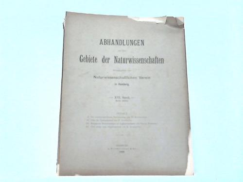 Abhandlungen aus dem Gebiete der Naturwissenschaft - Hrsg. vom Naturwissenschaftlichen Verein in Hamburg