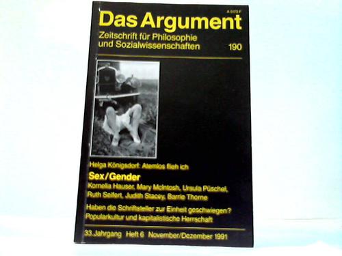 Argument, Das - Zeitschrift fr Philosophie und Sozialwissenschaften. Heft 6
