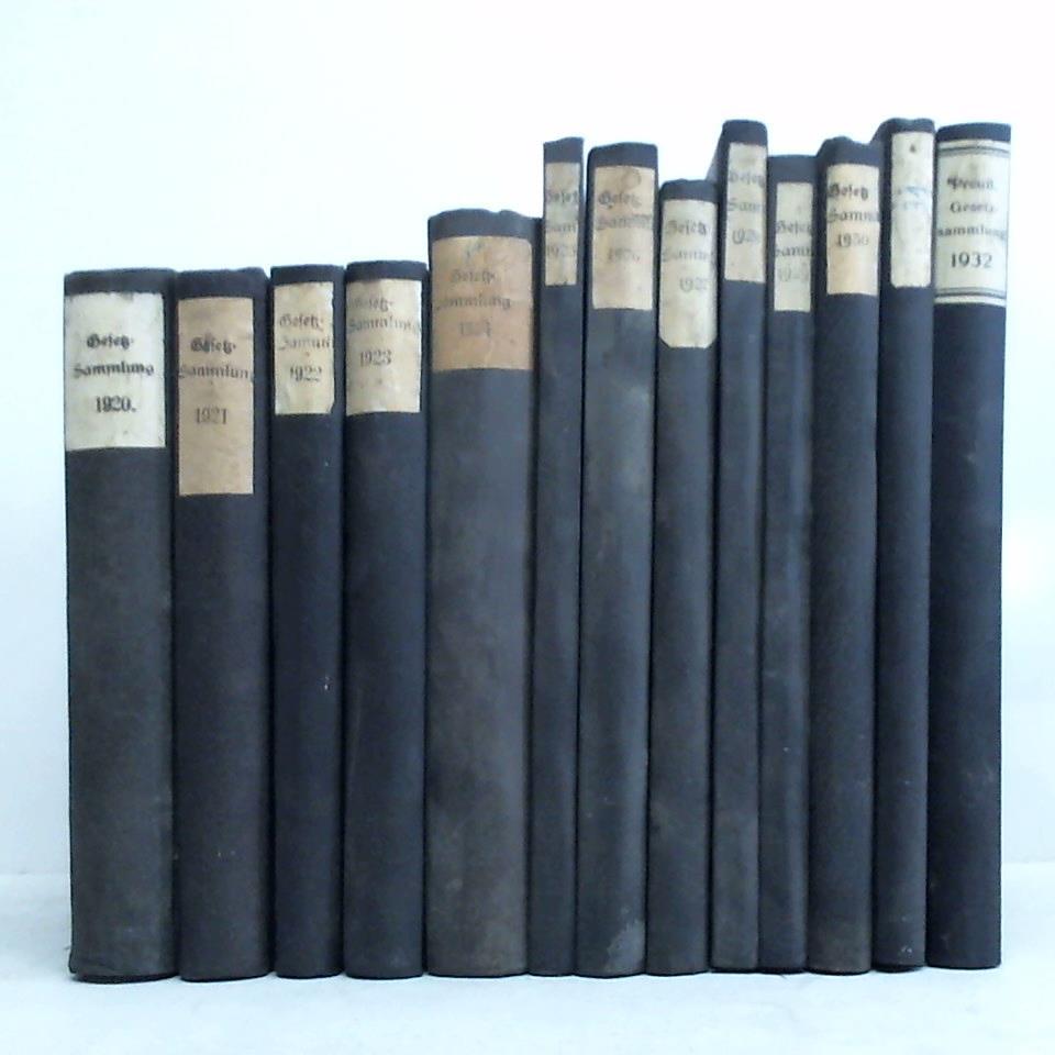 Preuische Gesetzsammlung - Jahrgang 1920 bis 1932. Zusammen 13 Bnde