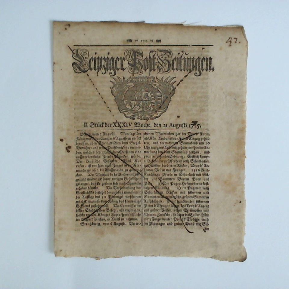 II. Stueck der XXXIV. Woche, den 21. Augusti 1725